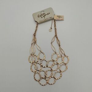 NWT Erica Lyons Gold Statement Necklace